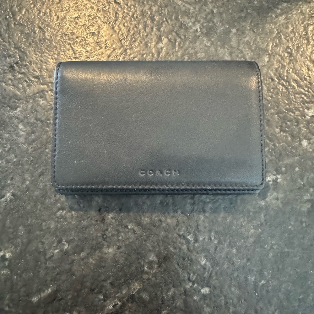Coach vintage black multi function wallet card holder key chain